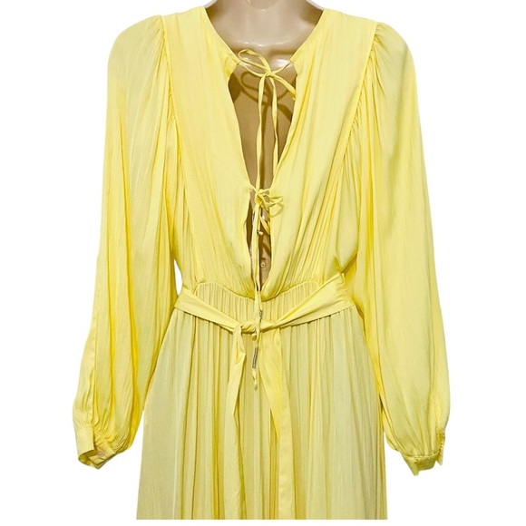 Free People Shiny I Need To Know Maxi Midi Dress Butter Yellow - Picture 13 of 14